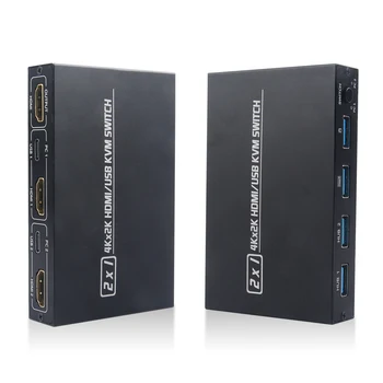 

New USB-C HDMI KVM Switch Computer Accessories 2 Port 4K KVM Switch Selector for 2 PC Sharing One Monitor Keyboard Mouse Printer