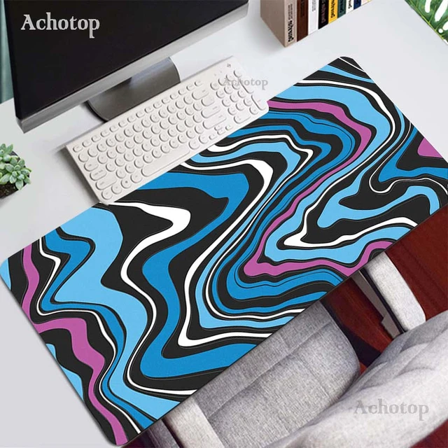 Tapis de souris pour ordinateur portable, accessoire de bureau, couleur  néon, violet, avec vagues - AliExpress