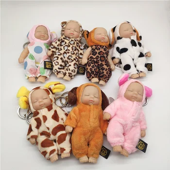 Cute Cartoon Baby Sleeping Doll Keychain PVC Lovely Vinyl Dolls Car Keyring Women Key Holder Gift Child Toy 1