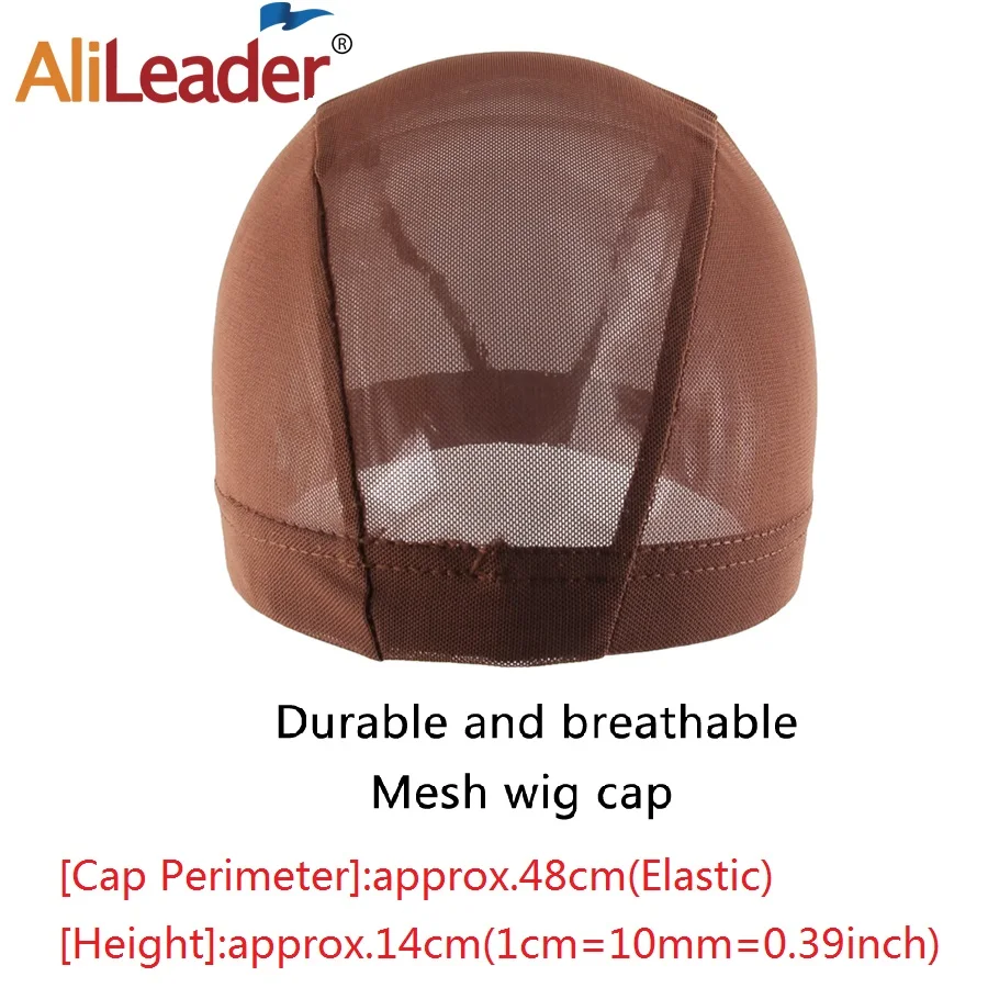 

Alileader Brwon Black Brown Black Mesh Dome Cap Factory Supply Spandex Cap Wig Tolls Elastic Hair Net Weave Cap For Making A Wig