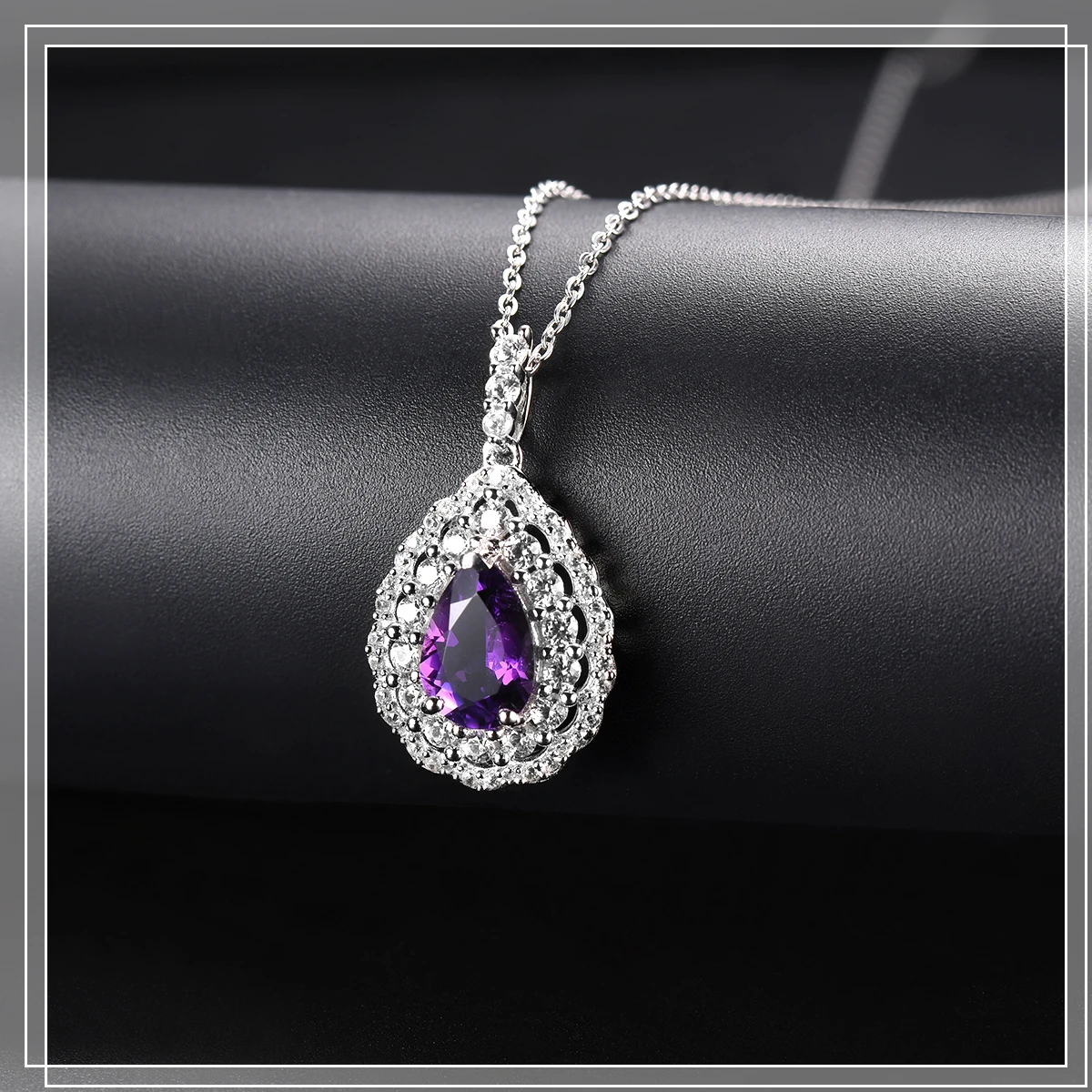 Hutang 1.92ct Кулон из настоящего аметиста драгоценный камень Твердое Серебро 925 пробы ожерелье изящные элегантные ювелирные изделия в форме кубиков для женщин Новинка