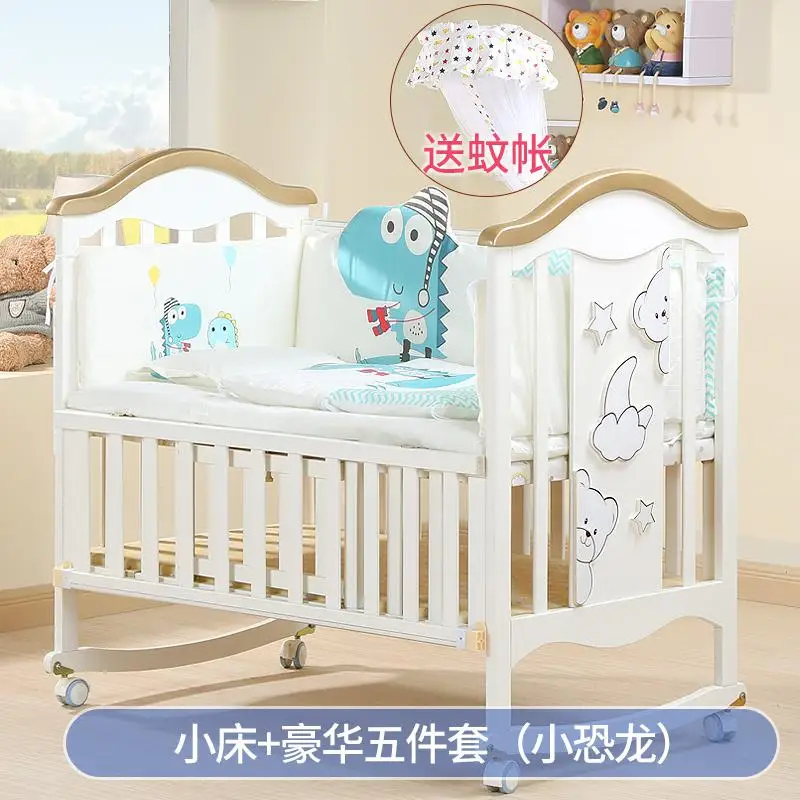 Bebivita детская кровать из цельного дерева, европейская многофункциональная белая детская ББ кровать-колыбель, кровать для новорожденных - Color: D