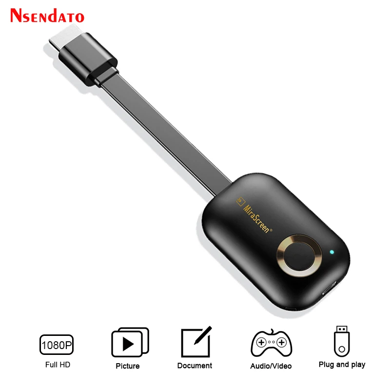 Mirascreen G9 Plus 2.4G/5G 4K Wireless H.265 HD Wi...