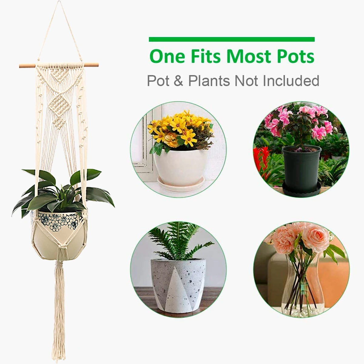 Hot Sales 100%Handmade Macrame Wall Hanging Macrame Plant Hanger Flower/Pot Hanger For Wall Decor Hanging Planter Hanging Basket