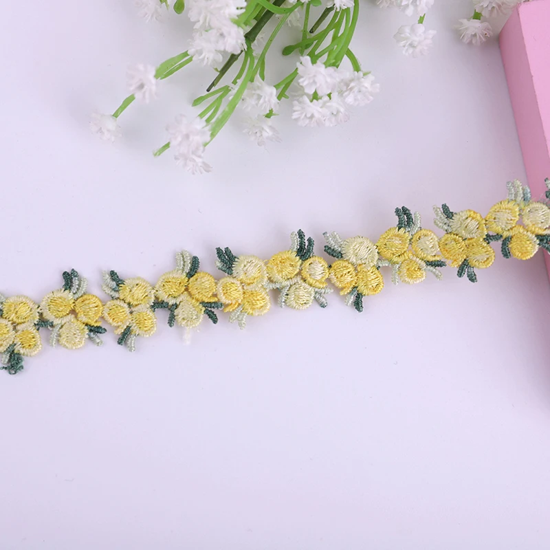 Lace Sewing Accessories 2Yards Cherry Flower Embroidery Trim for DIY Clothes Necklace Collars