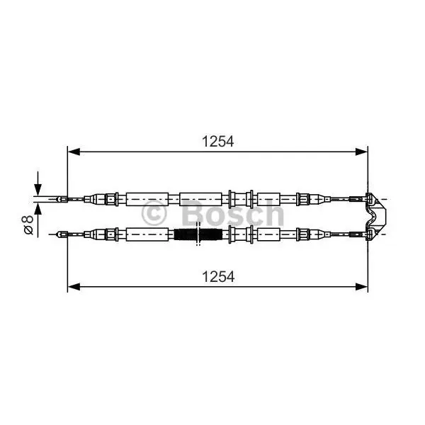 Трос ручника\ Opel Astra/Zafira all 98 drum BOSCH 1 987 477 764