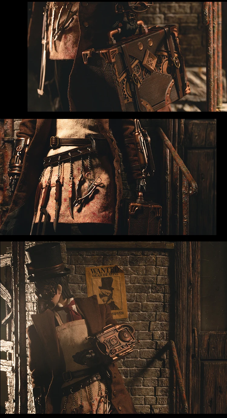 Collectible YZBR-00002 1/6 Jack the Ripper Full Set Action Figure Model with Double Heads Normal/luxury Version for Fans Gifts