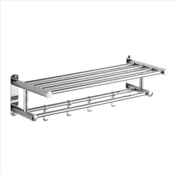 

Bathroom Towel Holder Bathroom Organizer Stainless Steel Wall-mounted Towel Rack Home Hotel Wall Shelf Hardware Accessory