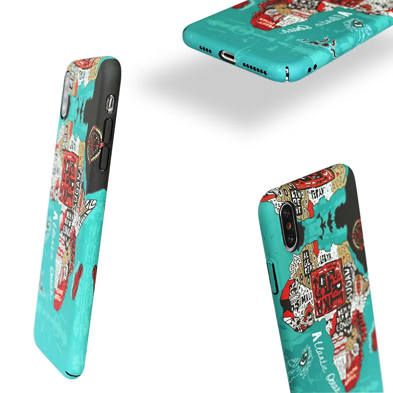 multicolor Africa map Plastic hard shell case For iphone 11 Pro max XR X XS MAX 6 6S 7 8 Plus cover case