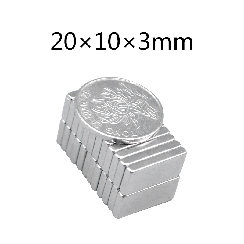 20/50/100 шт оптом небольшой площади 20 мм x 10 3 неодимовый магнит NdFeB Блок 20x10x3 сильный