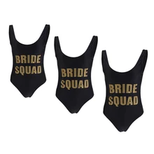 3/Упаковка винтажный черный цельный купальник Золотой отряд "невеста" девичник бикини вечеринка