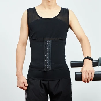 

Men's Slimming Shaper Posture Vest Male Belly Abdomen for Corrector Compression Body Building Fat Burn Chest Tummy Shirt Corset
