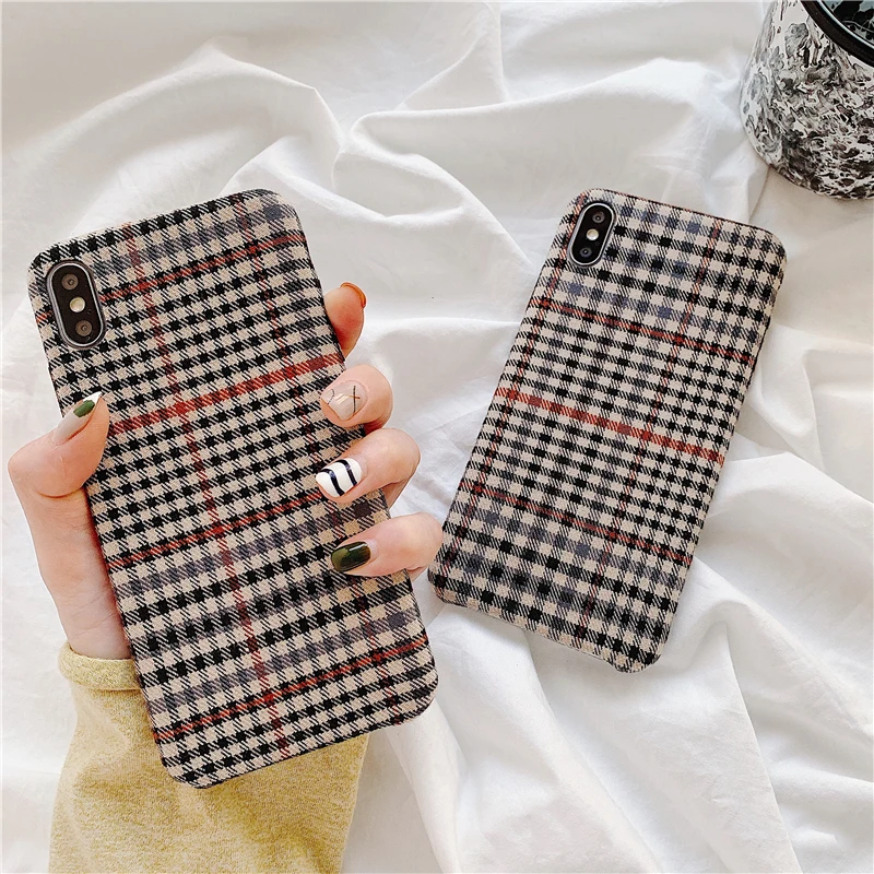 GlamPhoneCase фланелевый клетчатый чехол для iPhone X XS Max XR Мягкий силиконовый чехол для iPhone 7 8 6 6s Plus чехол