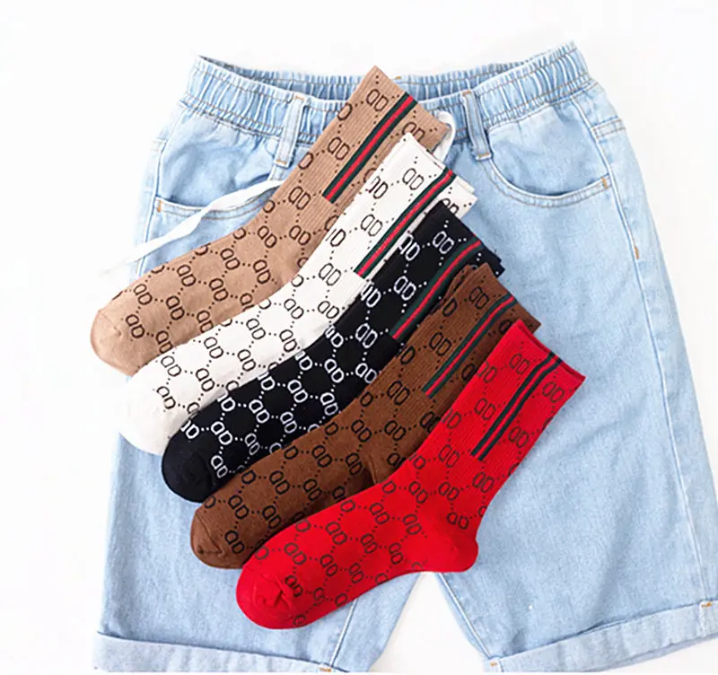 

1 Double Net Red Tide Brand Socks Women Japanese Double O Letter Female Cotton Socks Trend Autumn and Winter New Ladies Socks