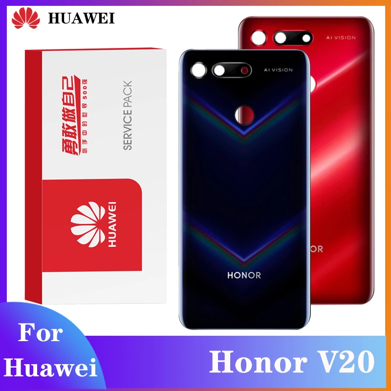 Оригинальная Крышка батарейного отсека для Huawei Honor View 20 стеклянная задняя крышка запасные части запчасти Nova