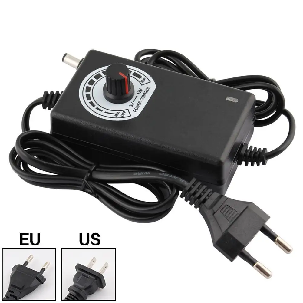 US/EU Plug AC 100-240V to DC 3-12V 2A power adapter 24W Adjustable Power Supply Adapter Motor Voltage Regulator