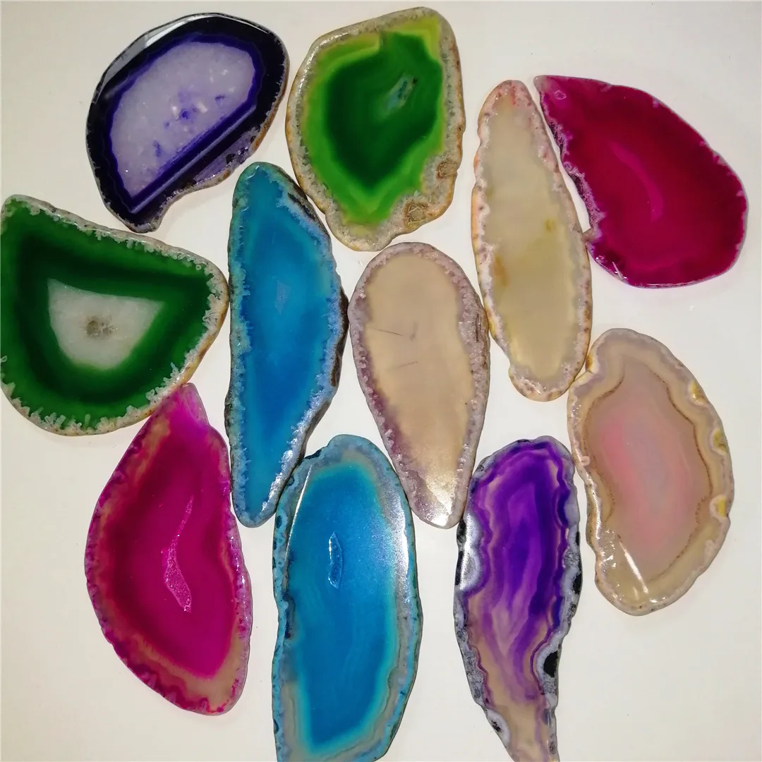 Lots of 2020 new Natural Agate Brazil Healing Reiki Stone Quartz Pendant Mineral Home Decor eode Polished Crystal Slice | Дом и сад