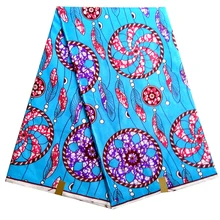 Африканский нигерийский голландский воск ткани Высококачественная Анкара небесно-голубой цвет полиэстер вощеная ткань с принтом