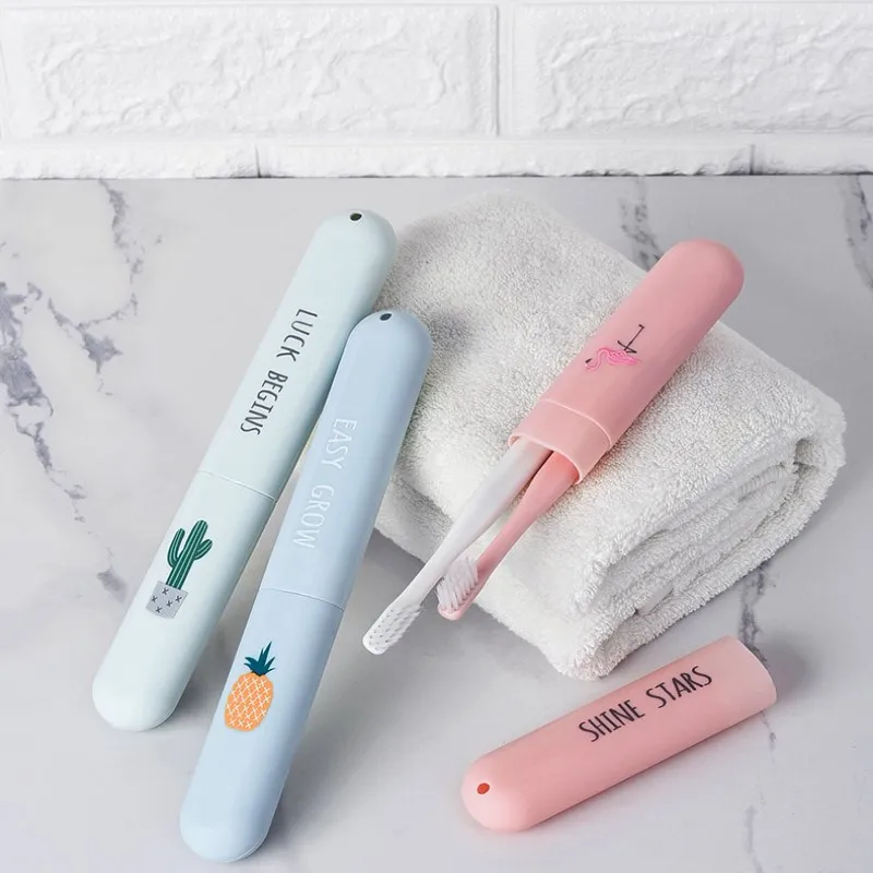 

Portable Toothbrush Protect Box Bathroom Accessories Travel Toothbrush Holder Cute Storage Box Cover