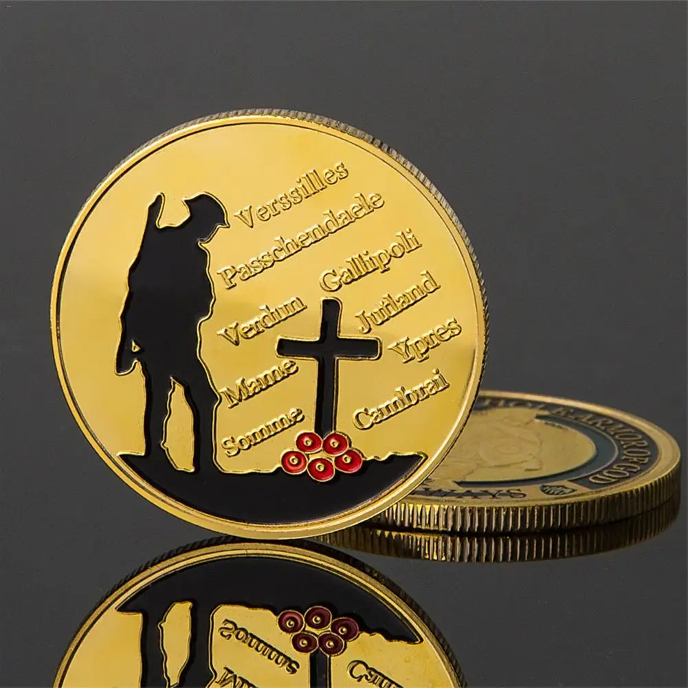 Gold Позолоченные великие войны памятная монета художественная коллекция коллекционные служить как сувенир коллективный подарок коллекция монета с военной символикой - Цвет: Gold