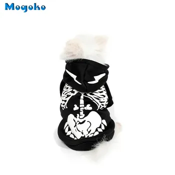 

Mogoko Skull Pet Hoodie Costume Halloween Christmas Festival Cosplay Dress Adorable Cat Dog Apparel Warm Outfits Puppy Clothing
