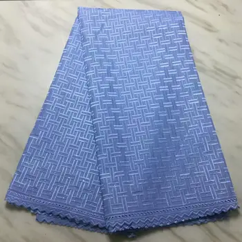 

New Designs Sky Blue African Lace Fabric 5Yards Cotton Lace Fabric High Quality African Cord Lace Fabric For Wedding Dress