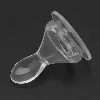 

M89CCute Wide Mouth Silicon Nipple Rice Cereal Feeding Bottle Transparent Spoon