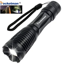 

8000Lumens Outdoor Super Bright LED Flashlight 1 x 18650 Battery Powered Camping Torch Hiking Flashlamp Self-defense
