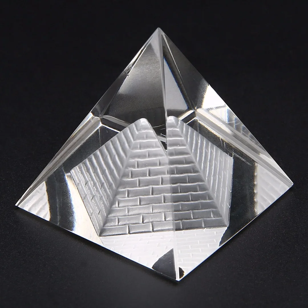 MAYITR 40*40mm Clear Crystal Quartz Pyramid Home Desk Decoration Gift For Party DIY Decorations