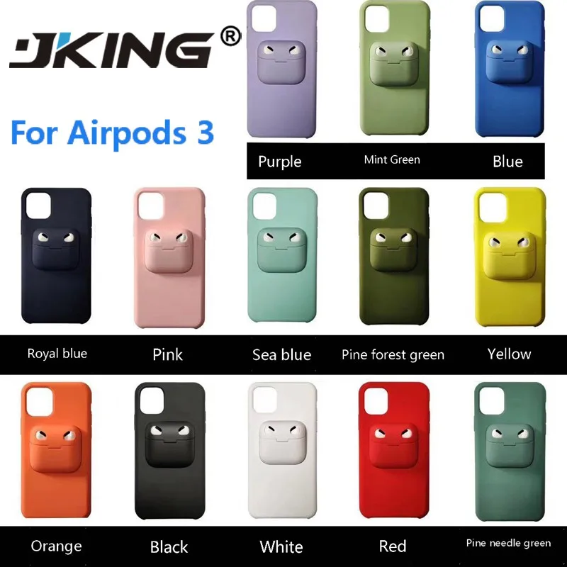 2в1 жидкий силиконовый чехол для iPhone 11 Pro Max Xs Xr X AirPods 3 жидкая гарнитура |