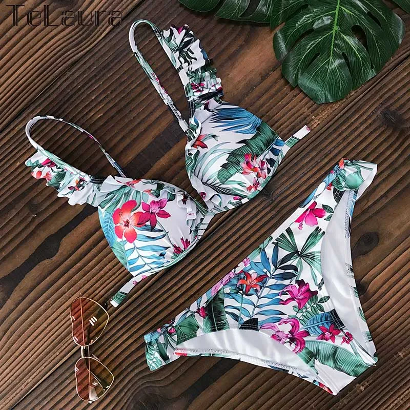 H76c09798350c46328bdd8ddc51623abdA 2019 Sexy High Waist Bikini Women Swimwear Push Up Swimsuit Ruffle Bathing Suit Polka Dot Biquinis Summer Beach Wear Female