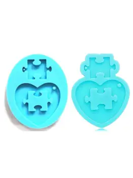 

Heart Puzzle Keychain Silicone Mold Autistic Love Jigsaw Puzzle Resin Mold Tools T4MD