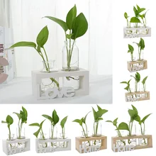 Гидропонная ваза микро Гидропоника кронштейн балкон деревянная стеклянная бутылка ваза прозрачная ваза красивый офис
