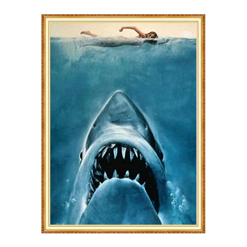 Алмазная 5D мозаика Meian Shark с квадратными стразами для творчества набор 3D алмазной