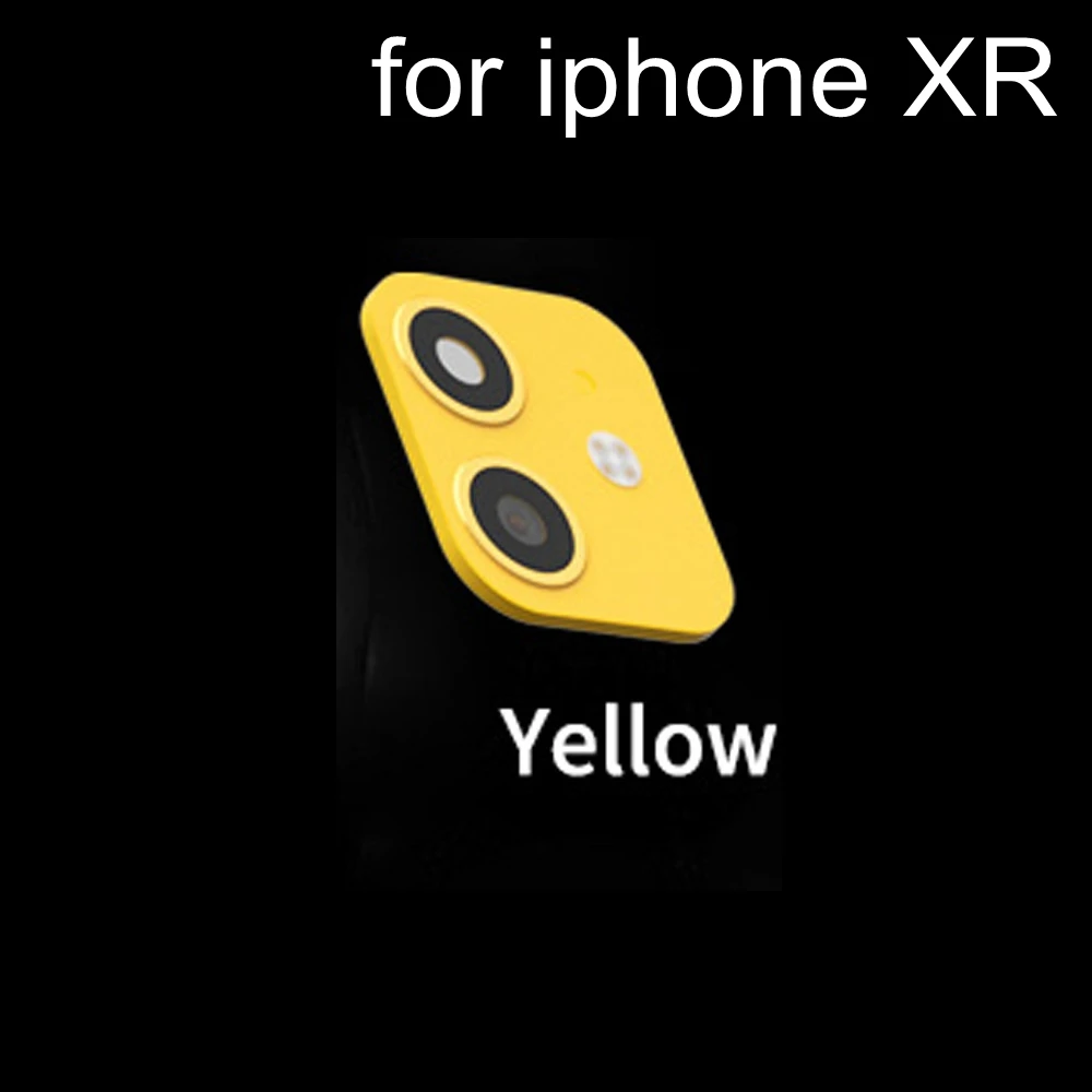 yellow-xr Поддельный объектив камеры задняя защитная крышка камеры стекло наклейка пленка для iPhone X XS Max Замена на iPhone 11 Pro Max - Цвет: yellow-xr