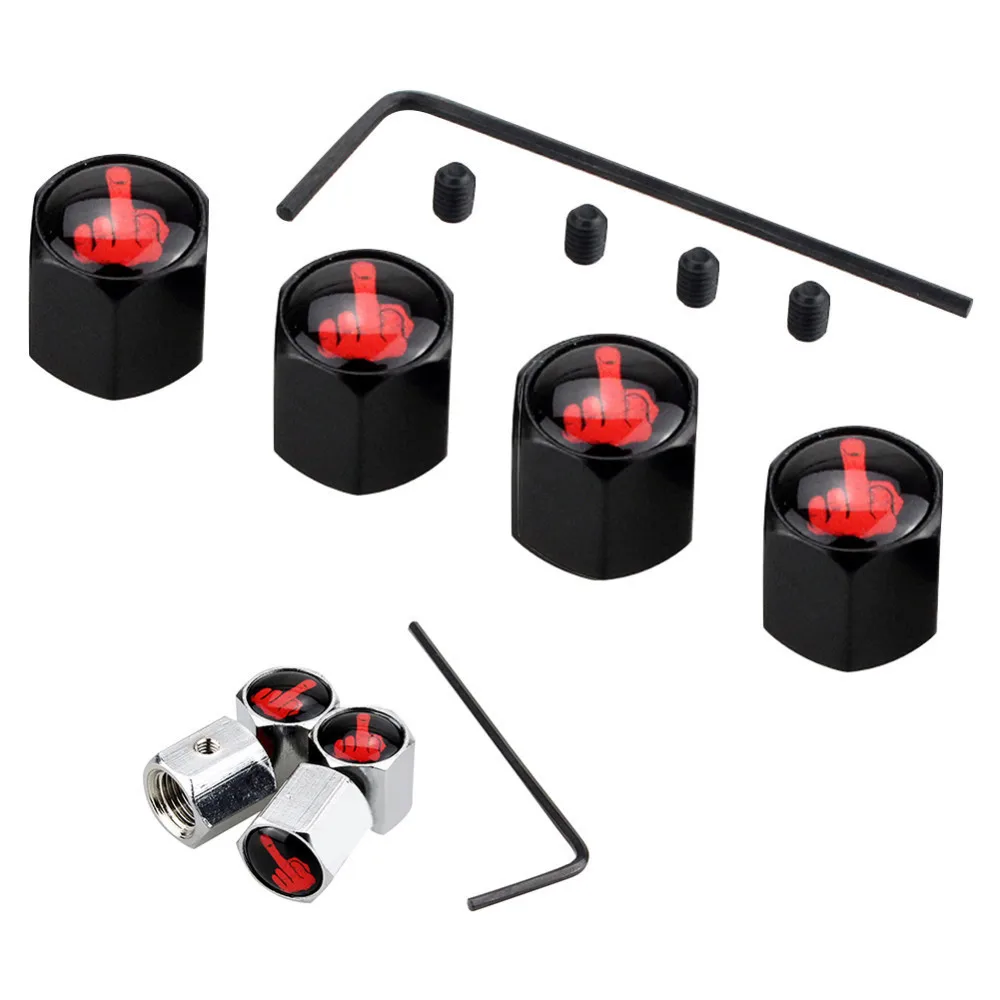 Колпачки на клапаны автомобильных шин 4 шт. с защитой от кражи пальцы цветные