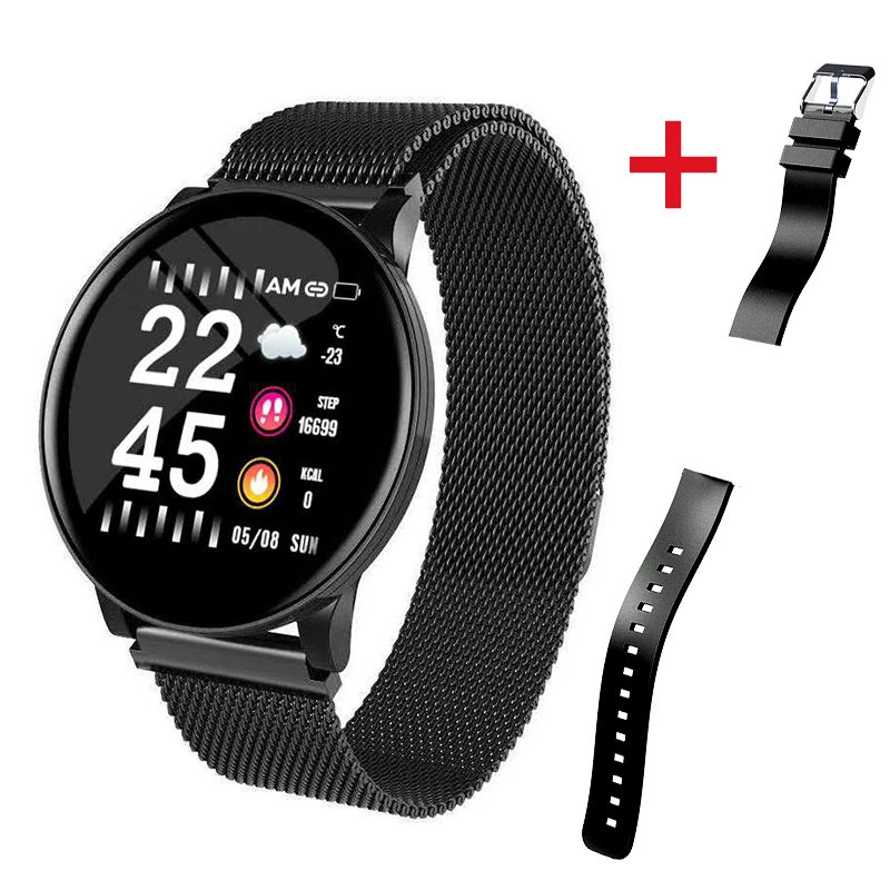 Хит, умные часы, сердечный ритм, кровяное давление, умные часы для мужчин, Bluetooth, браслет, умные часы для женщин, для Apple, IOS, Android, телефона - Цвет: Black Black black