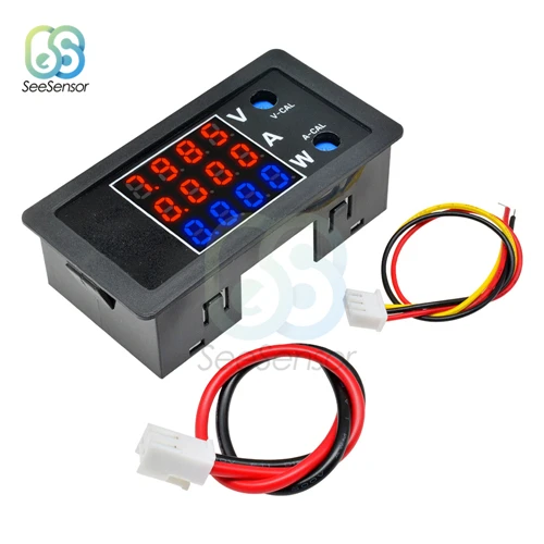 DC 50V 100V 5A 10A Digital Voltmeter Ammeter Wattmeter Power Current Voltage Meter 250W 1000W High Power Volt Detector Tester 100V 10A 1000W
