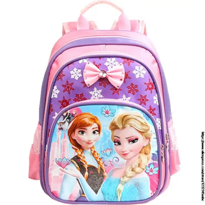 ディズニー新冷凍エルザナイロン印刷リュック幼稚園学生漫画かわいい女の子子供の通学防水ポータブル School Bags Aliexpress