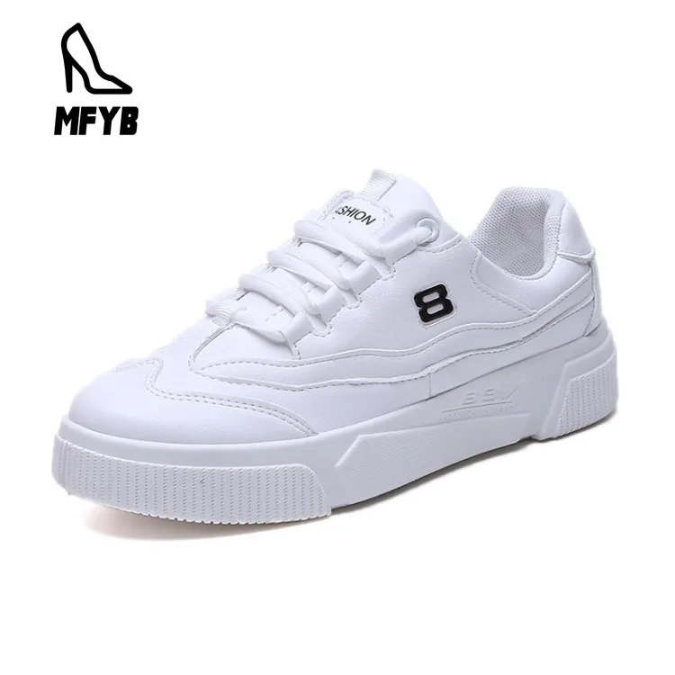 

MFYB Women's flat shoes 2019 autumn new comfortable flat bottom women's shoes front with round head students casual white shoes