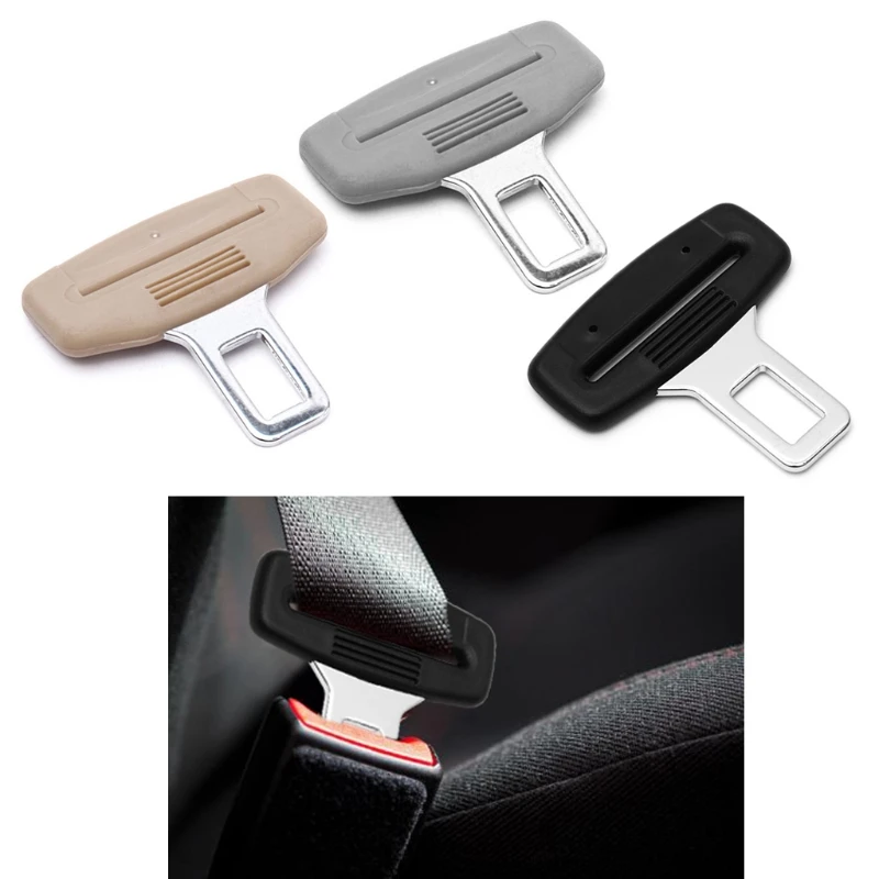 Seat Belt Buckle Auto Metal Seat 2 Pack Car Seat Belt Clip,Car Seat Belt Silencer Metal Tongue Universal for Most Vehicle White 