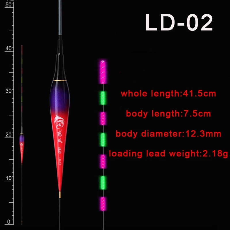 Электрический рыболовный поплавок с мелкой водой светящиеся поплавок для рыбной ловли, Электрический нано буй, большая плавучие снасти, аксессуары - Цвет: LD-02