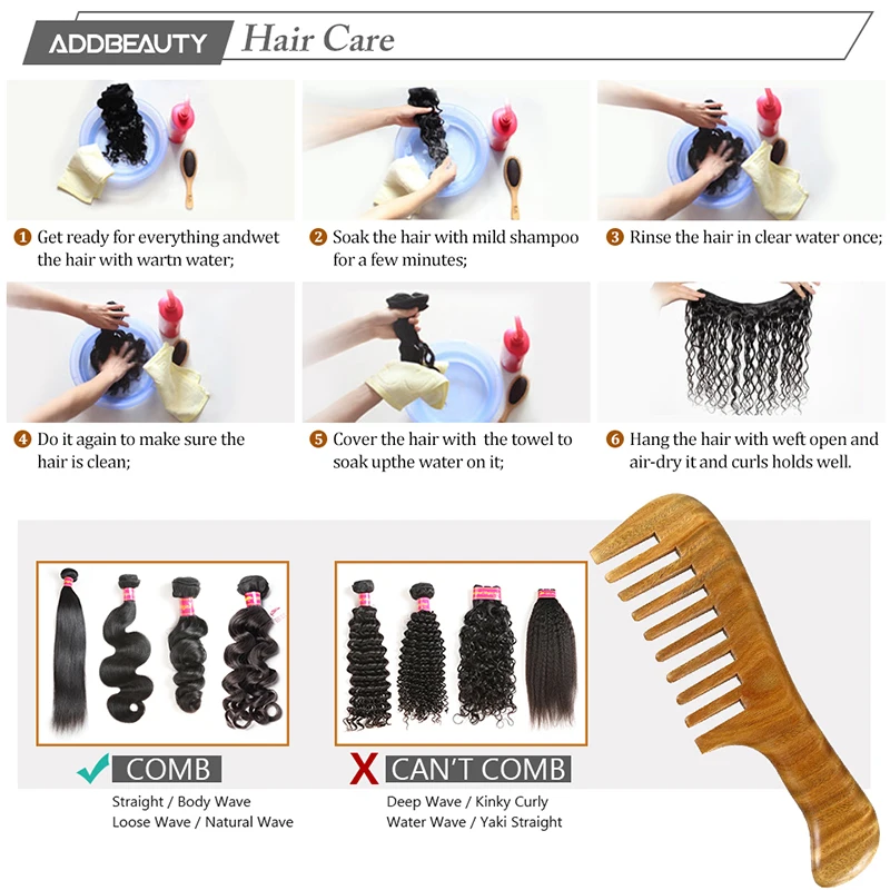 Addbeauty бразильские волнистые волосы "-26" Pro Ratio/9A девственные волосы пряди, натуральный цвет, один срез, человеческие волосы
