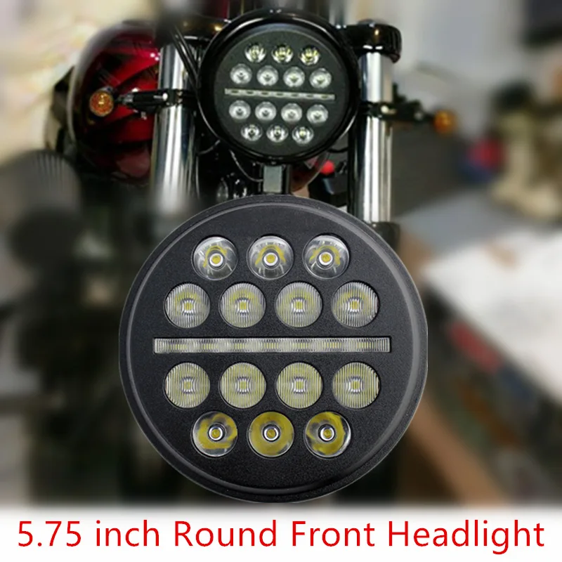 1PCS 5.75 inch Motorcycle headlight Driving Light LED Round Headlight DRL For Sportster Iron 883 Dyna FXDB |