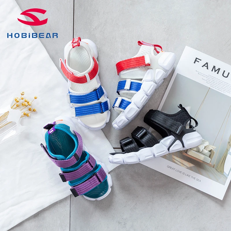 HOBIBEAR Летняя детская обувь брендовые босоножки с закрытым носком для маленьких