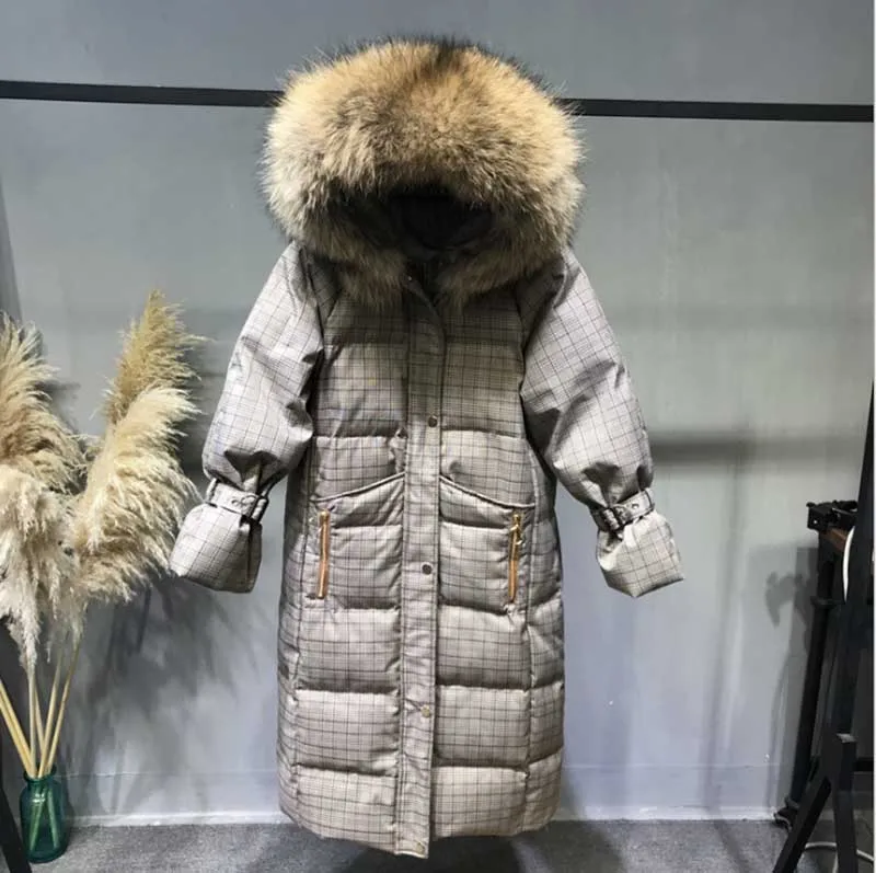 2019 женский зимний теплый пуховик с натуральным мехом, длинный пуховик с капюшоном, Женская парка, пальто, верхняя одежда для женщин, большие