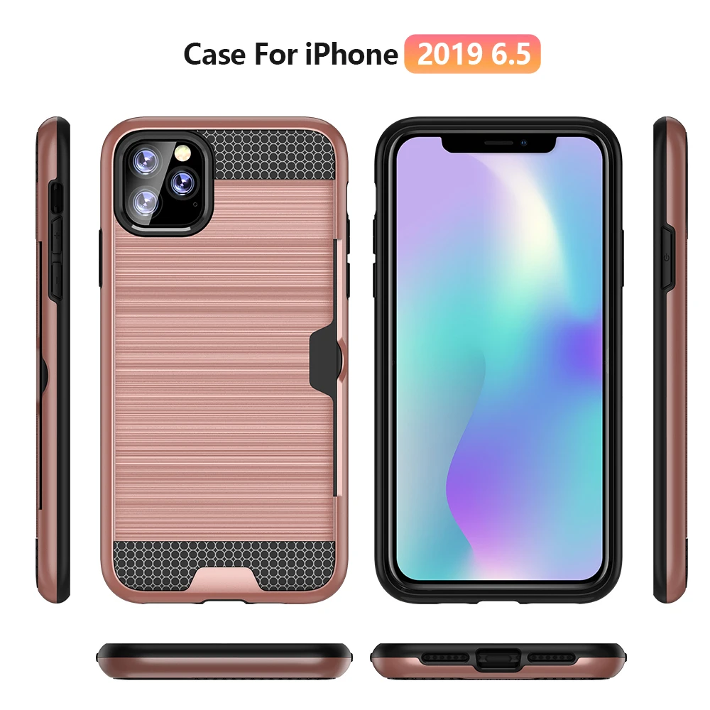 20pcs/lot Wire drawing card PC+TPU hard back cover case for iphone 5 6 7 8 X XS XR XS Max 6 7 8 plus 11 Pro Max cover cases