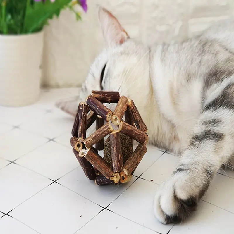 Игрушки для кошек ручной работы, мячи для кошек, мячи для кошек, органические натуральные серебряные лозы, молярные филиалы для кошек, чистящие зубы, продукция для питомцев