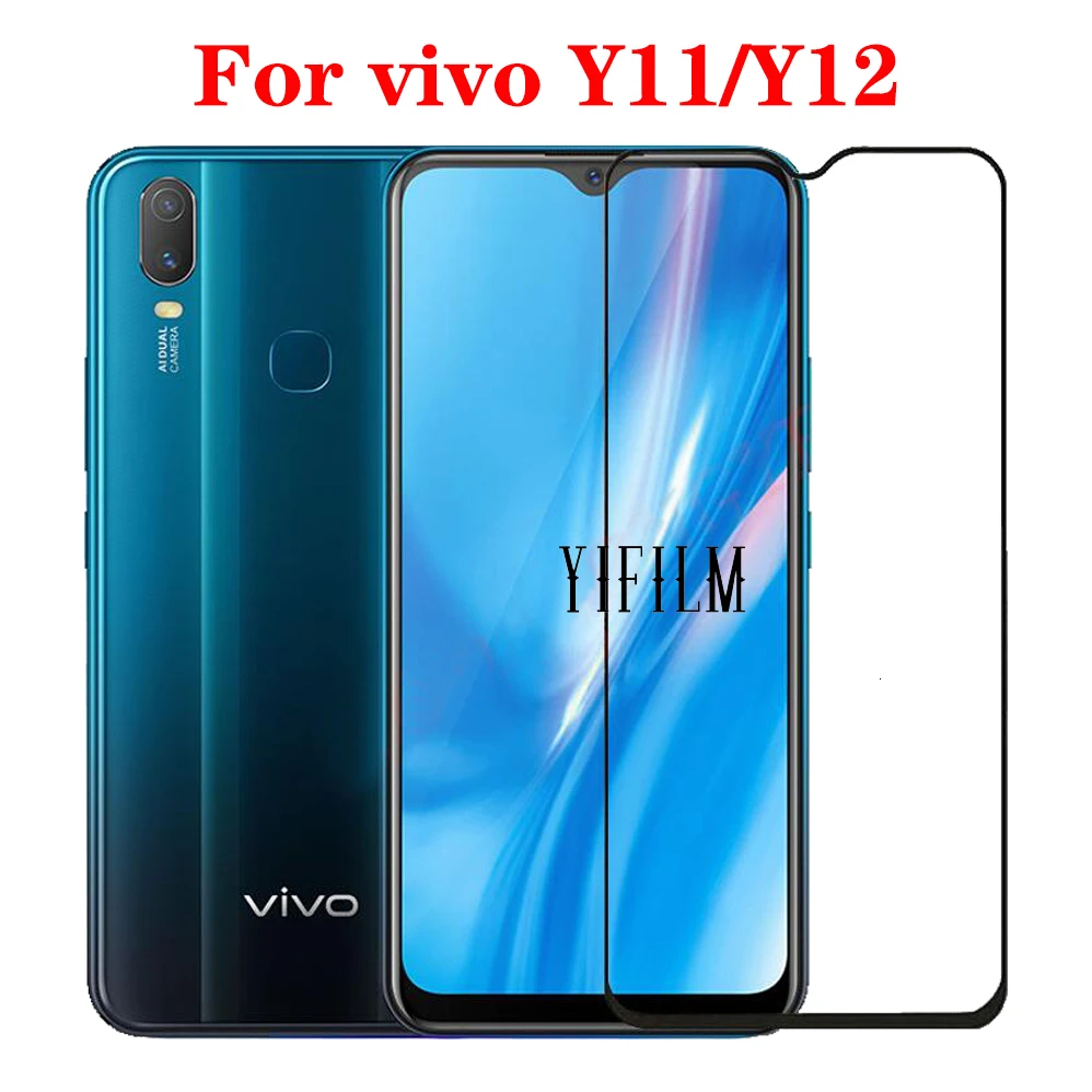 ДЛЯ VIVO Y11 Y12 полное покрытие 2.5D 9H черное Закаленное стекло Защитная пленка против царапин для VIVO Y12