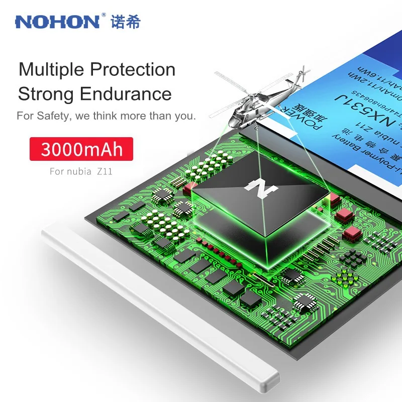Оригинальный аккумулятор NOHON для телефона Nubia Z11 Mini MiniS NX531J NX549J NX529J сменный